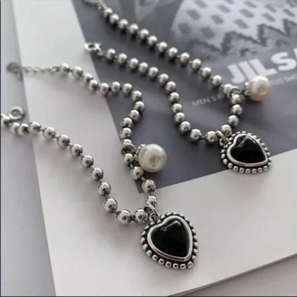 PEARL HEART 925 STERLING SILVER BRACELET, NICE BRACELET, CUTE BRACELET - Picture 4 of 6